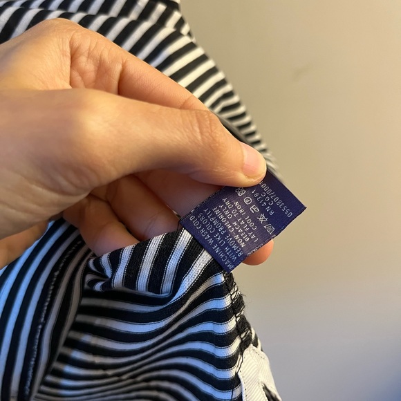 Ralph Lauren Purple Label Cotton Black and White Striped Polo Shirt - Picture 5 of 11